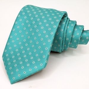 Nautica Teal Necktie Geometric Pattern Classic